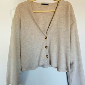 Cropped Button Down Sweater